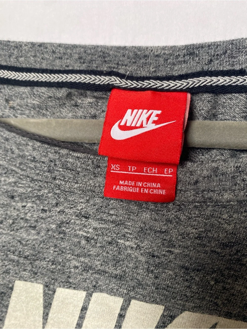 Nike Gray Heather Crewneck with White Swoosh XS